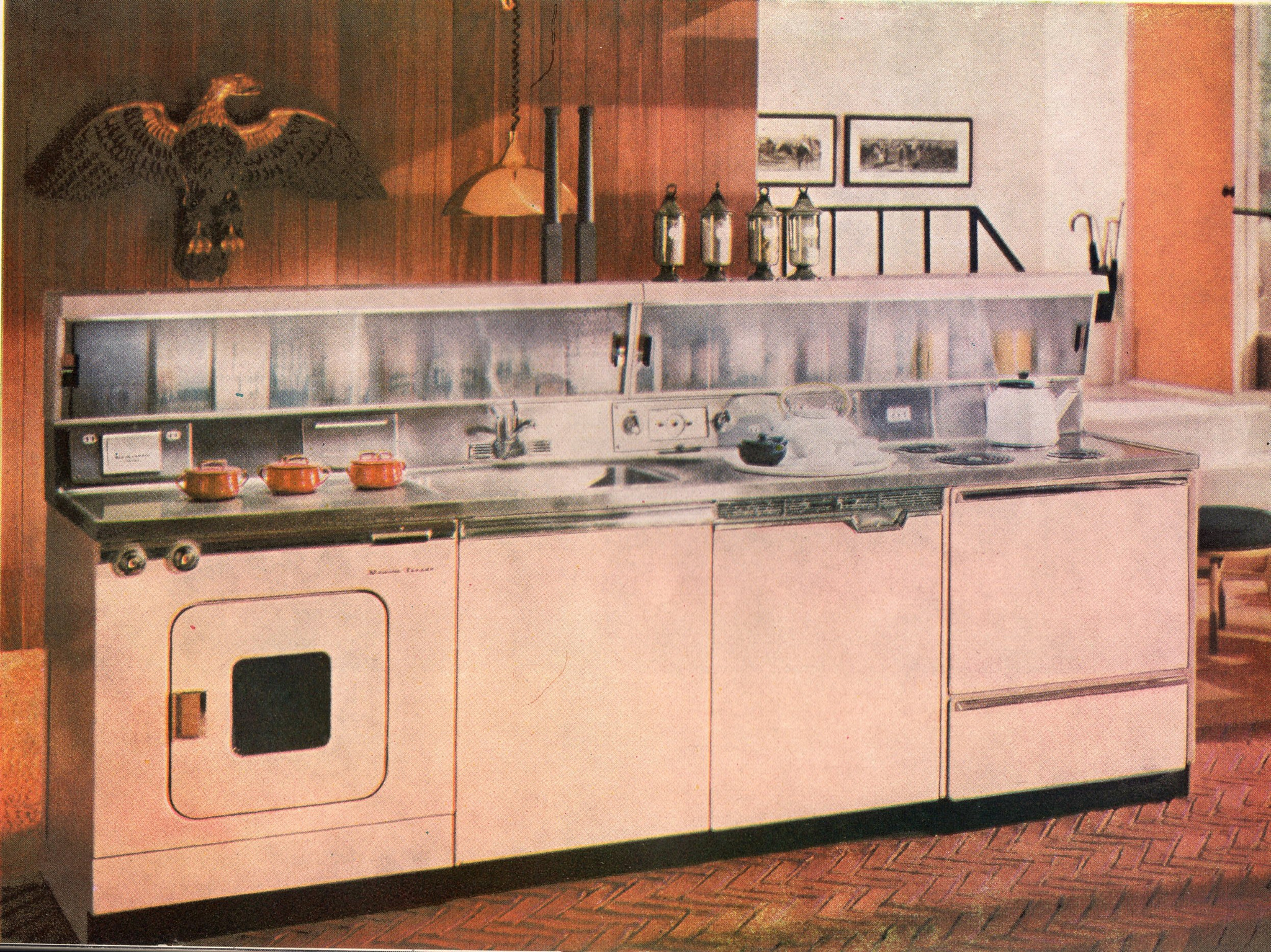 Obrázek kuchyně z 50. let - 50. léta