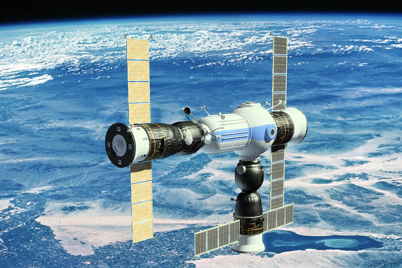 Plánovaná ruská stanice Commercial Space Station v představě výtvarníka