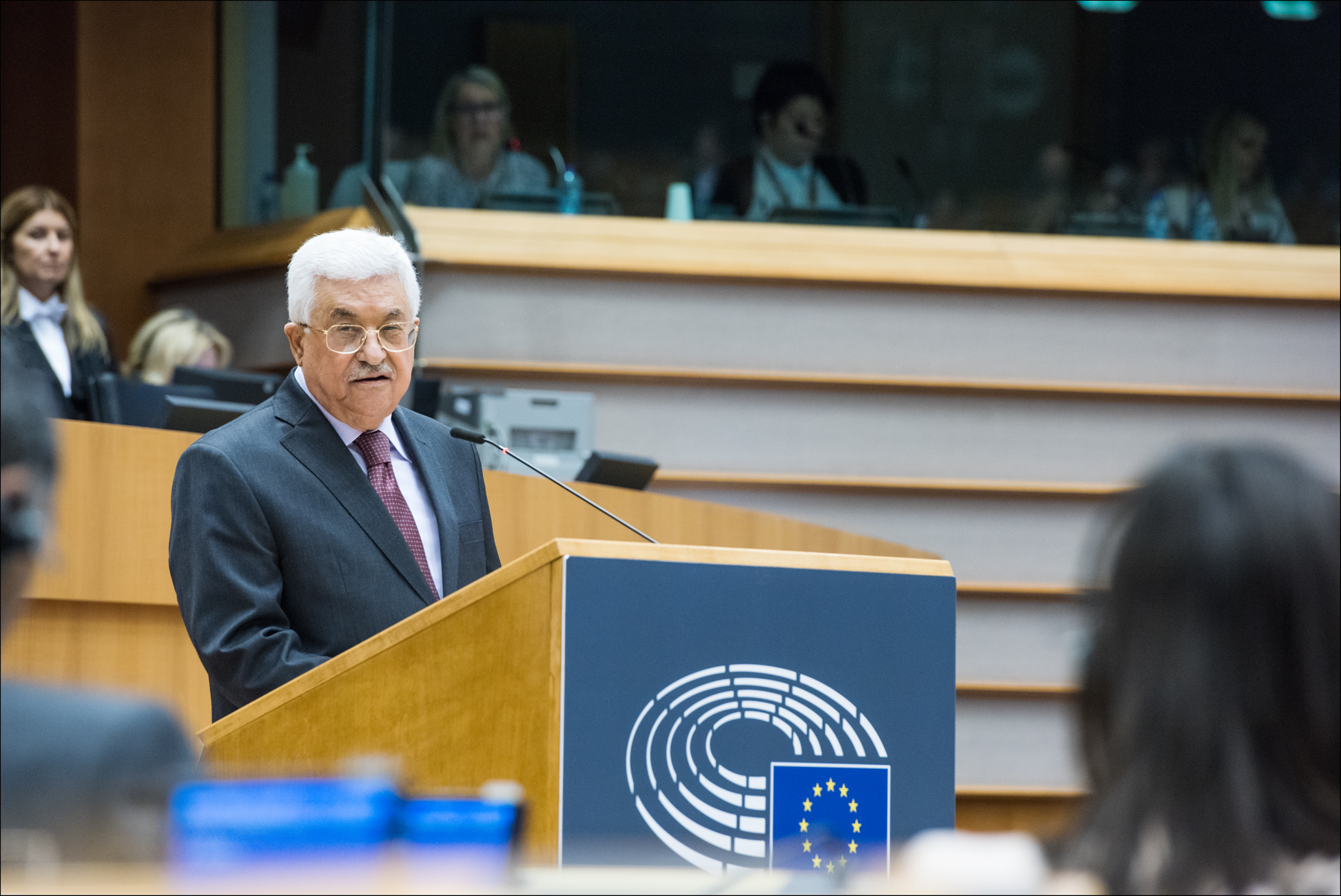 Palestinský prezident Mahmúd Abbás v Evropském parlamentu (23. ledna 2016)