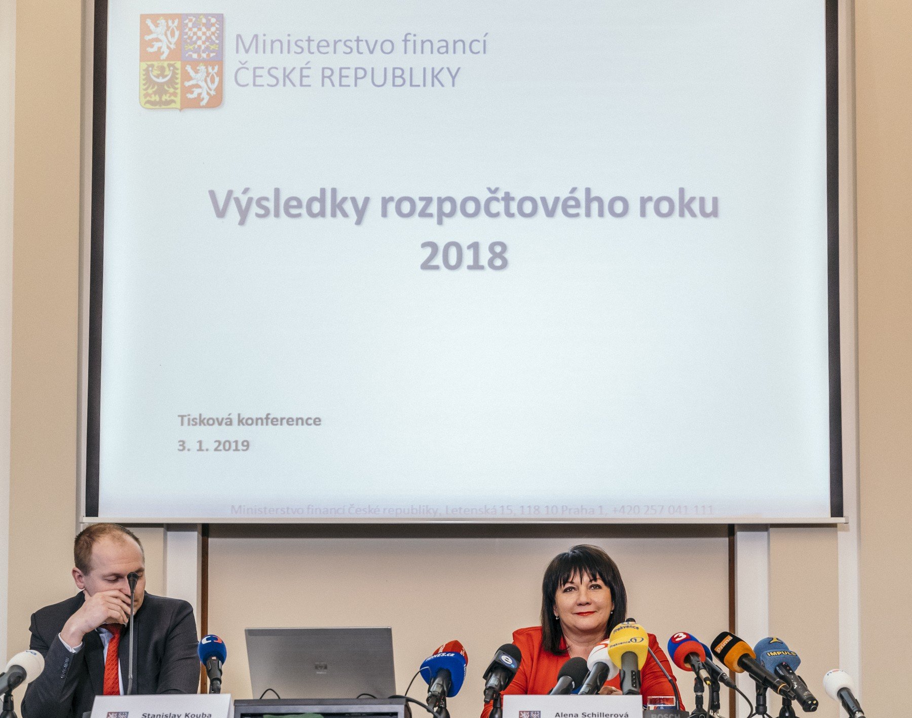 Výsledky plnění státního rozupočtu za rok 2018 představila ministryně financí Alena Schillerová