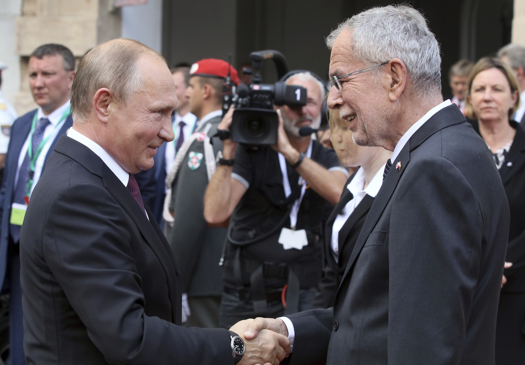 Ruský prezident Vladimir Putin a jeho rakouský protějšek Alexander Van der Bellen