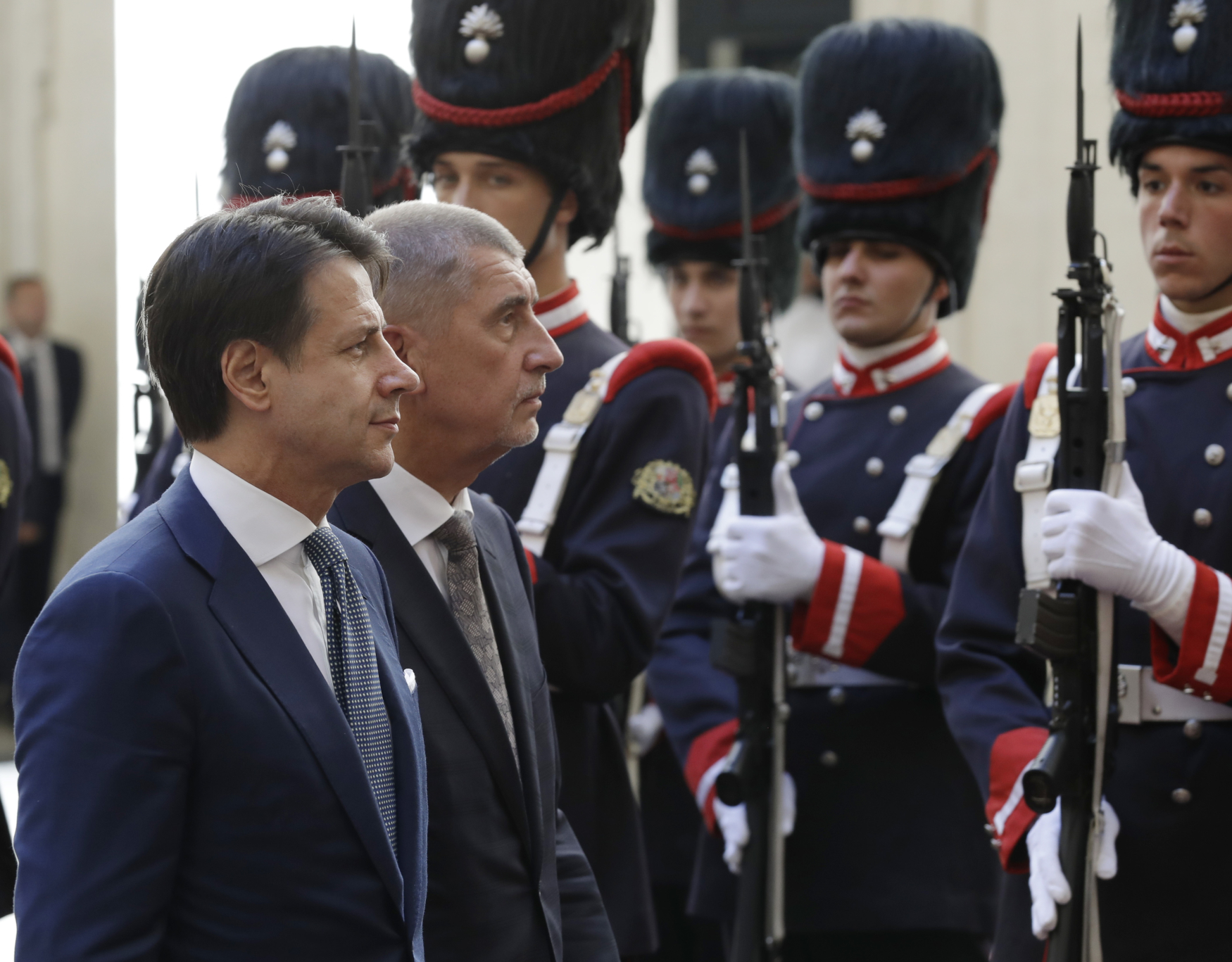 Italský premiér Giuseppe Conte a český premiér Andrej Babiš