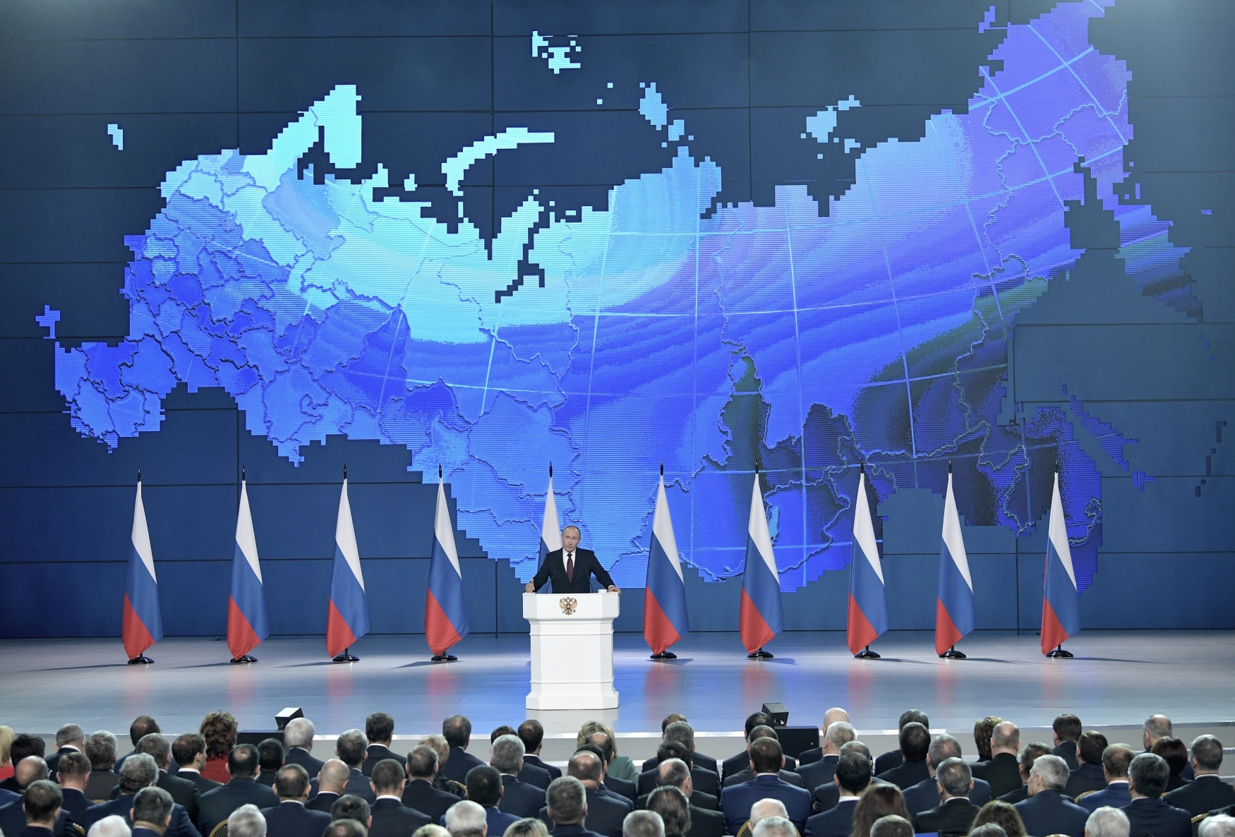 Vladimir Putin při projevu o stavu země