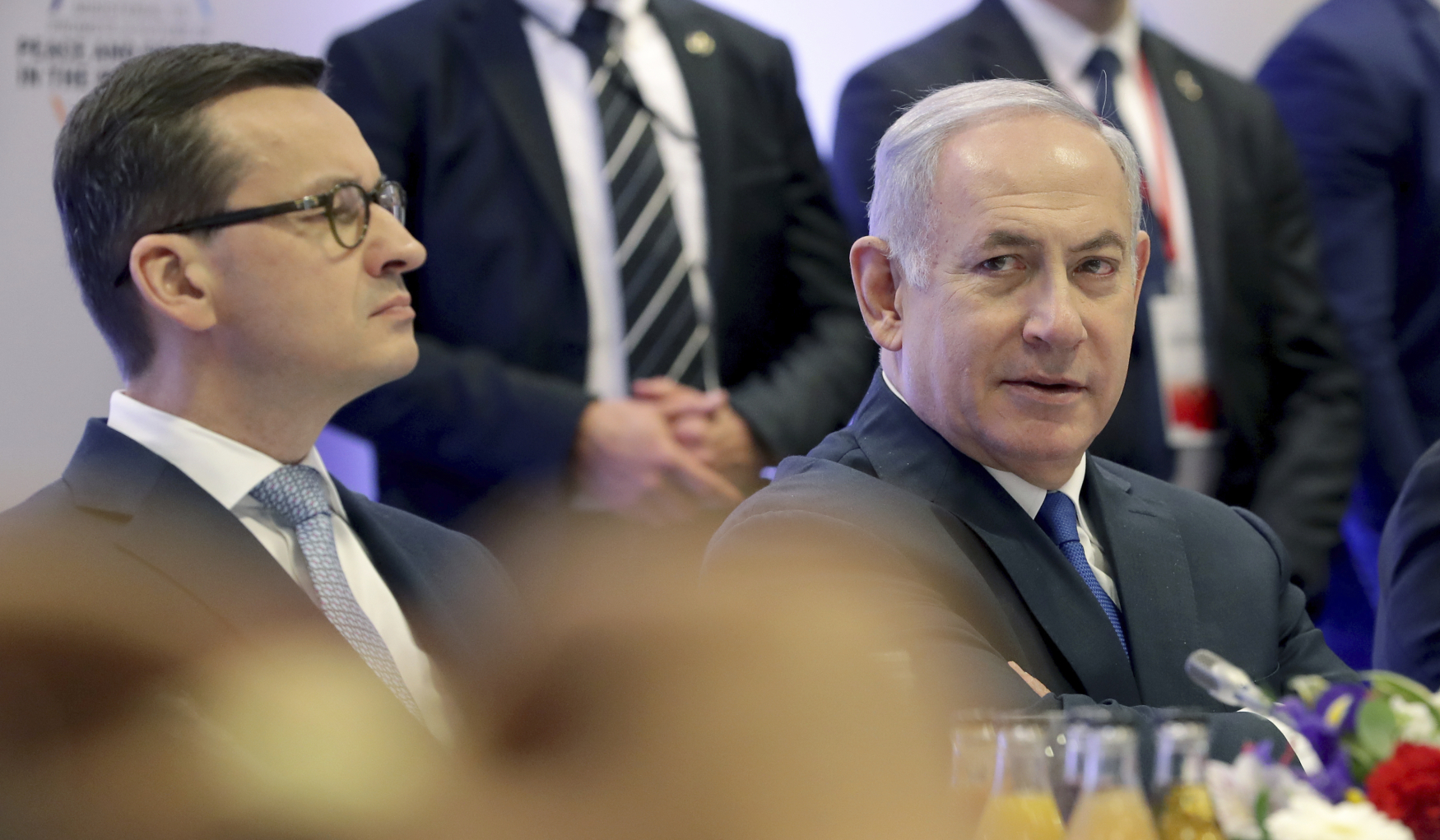 Zleva polský premiér Mateusz Morawiecki a izraelský premiér Benjamin Netanjahu
