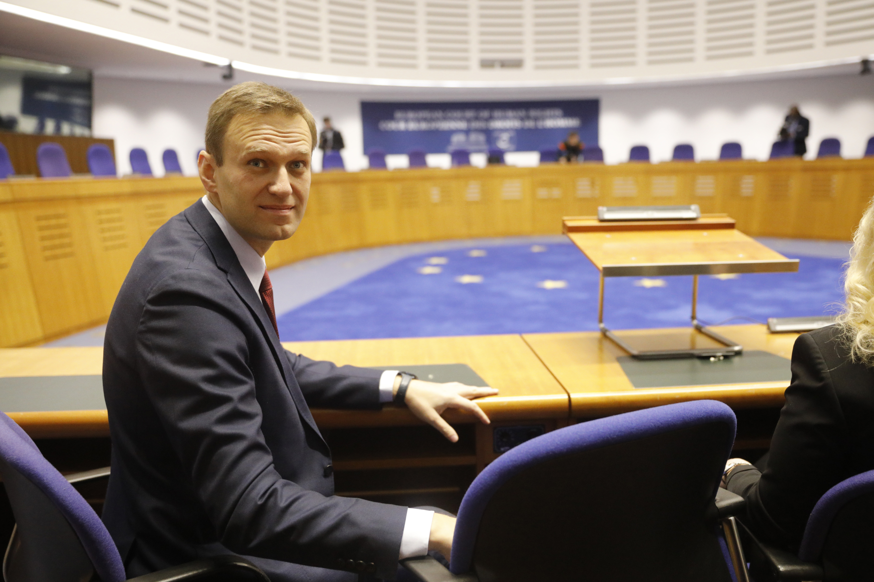 Alexej Navalnyj u Evropského soudu pro lidská práva ve Štrasburku