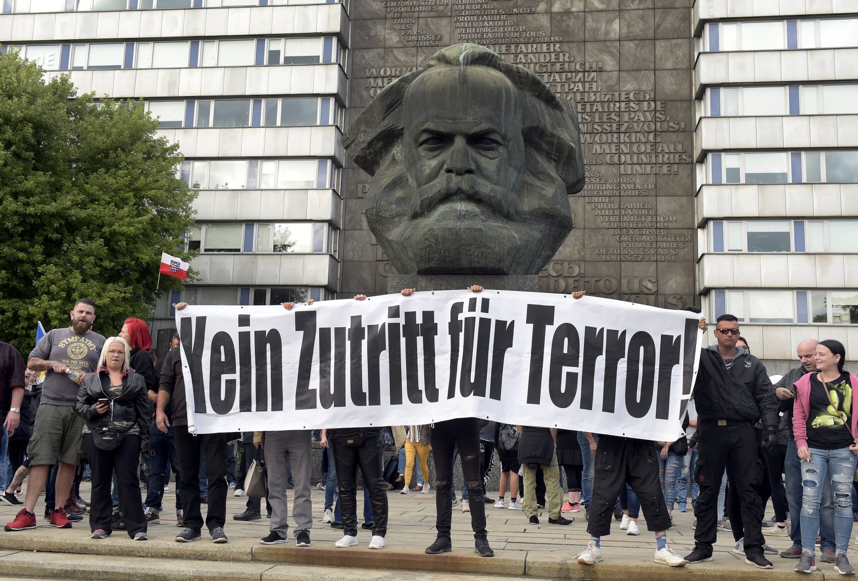 Demonstrace v saském Chemnitz