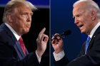 Donald Trump a Joe Biden v předvolebním klání amerických voleb