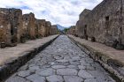 Pompeje (Ruins in Via di Mercurio in the archaeological site of Pompeii, an ancient city destroyed by the eruption of Mount Vesuv)