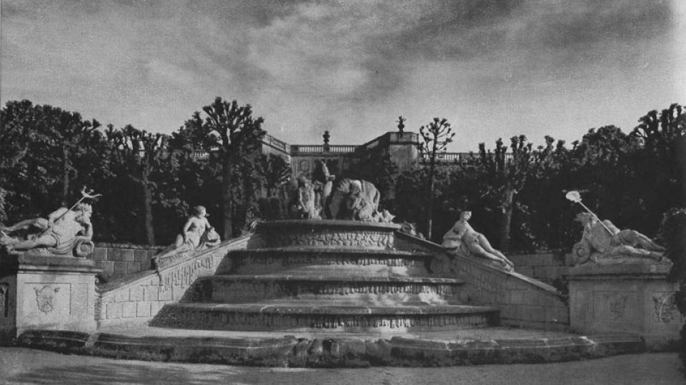 Stav fontány v šedesátých letech 20. století