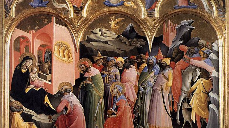 Lorenco Monaco: Korunování P. Marie z roku 1414 ve florentské galerii Uffizi