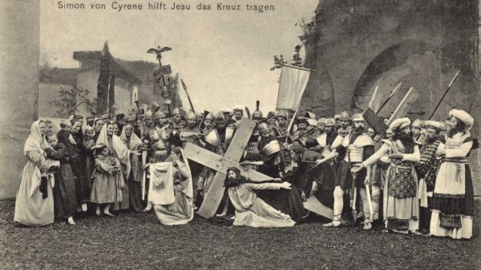 Hořické pašijové hry. Scéna Via dolorosa, 1908