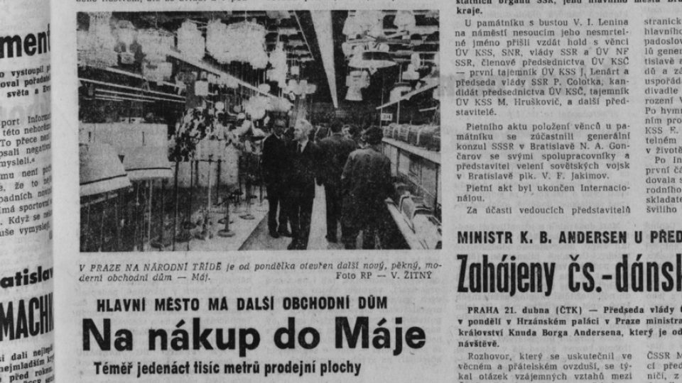 Článek z titulní strany komunistického deníku Rudé právo z 22. dubna 1975