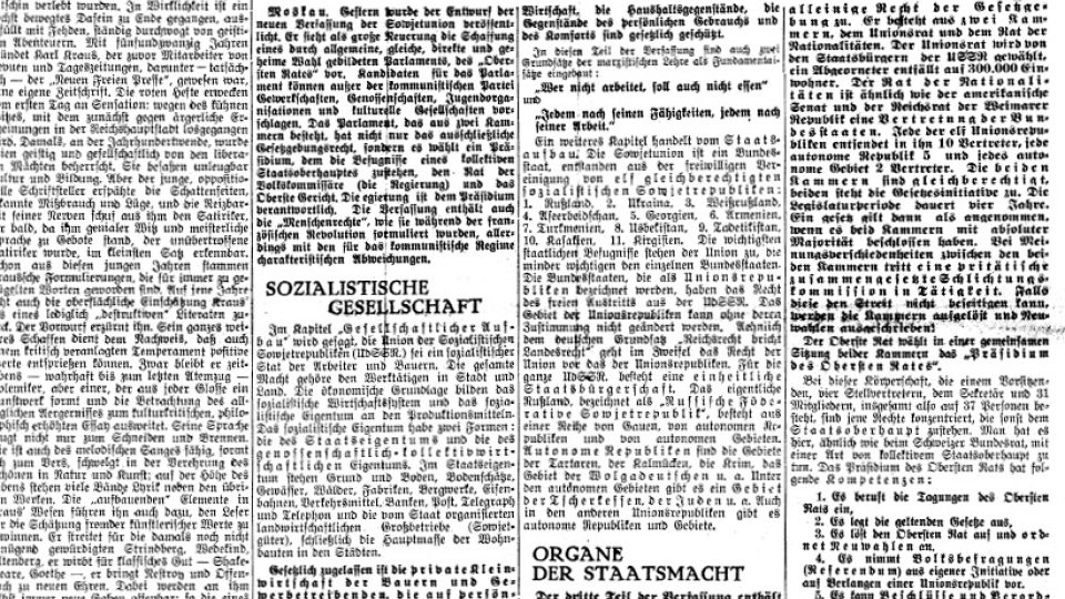 Titulní stránka novinPrager Tagblatt z roku 1936