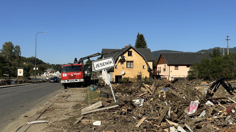 Jeseník během povodní v září 2024
