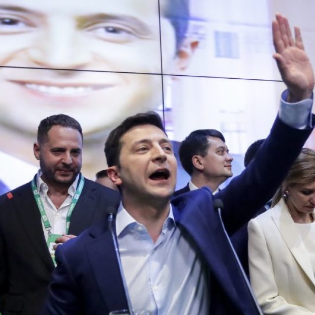 Herec Volodomyr Zelenskyj,  nový ukrajinský prezident | foto: Sergei Grits,  ČTK/AP