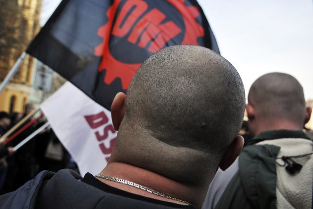Demonstrace neonacistů v Novém Bydžově | foto: Filip Jandourek