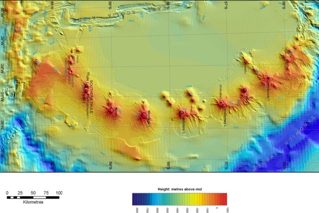 Mapa nových antarktických sopek | foto: British Antarctic Survey