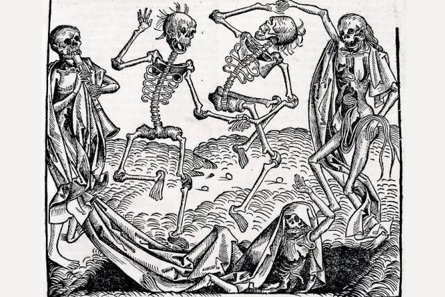 Tanec smrti  (1493) inspirovaný morovou epidemií | foto: licence Public Domain  (eng),  Michael Wolgemut