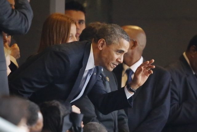 Rozloučení s Nelsonem Mandelou: Barack Obama | foto: ČTK