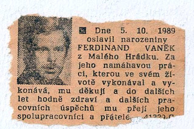 Přání Ferdinandu Vaňkovi z Rudého práva | foto:  Nadace Vize 97
