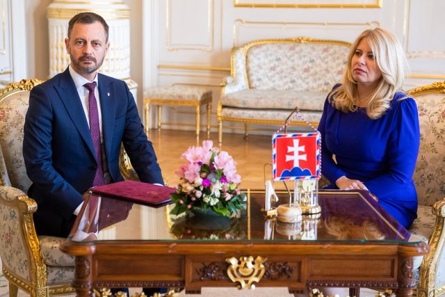 Slovenského premiéra Eduarda Hegera přijala prezidentka Zuzana Čaputová | foto: Fotobanka Profimedia