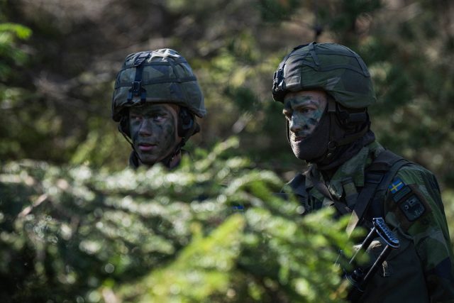 Vojenské cvičení na švédském ostrově Gotland | foto: Fotobanka Profimedia