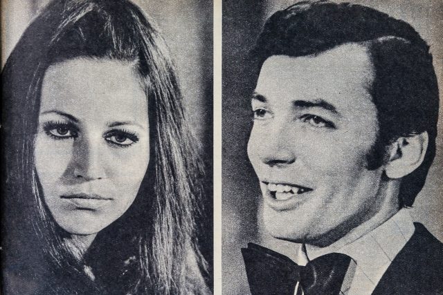 Marta Kubišová a Karel Gott v roce 1968 | foto: Martin Hrdinka,  Repre foto titulní strany Mladého světa z roku 1968