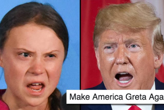 Mem s Gretou Thunberg a Donaldem Trumpem | foto: internetový humor/autor neznámý