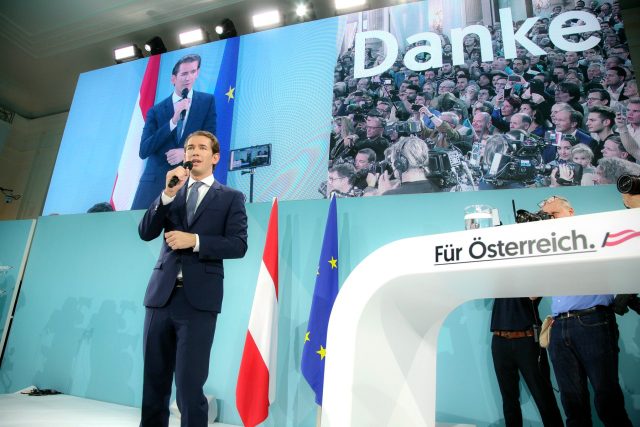 Sebastian Kurz,  předseda rakouských lidovců,  kteří zvítězili v rakouských parlamentních volbách | foto: Fotobanka Profimedia