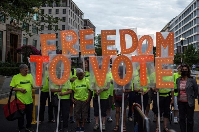 Demonstrace na podporu hlasovacích práv v USA | foto: Fotobanka Profimedia