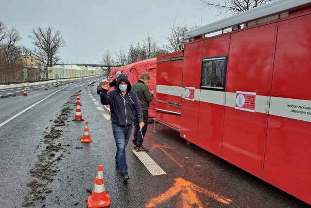 Hasiči postavili testovací místo u hranic | foto: Eva Malá,  Český rozhlas