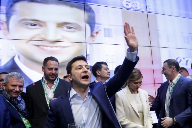 Herec Volodomyr Zelenskyj,  nový ukrajinský prezident | foto: Sergei Grits,  ČTK/AP