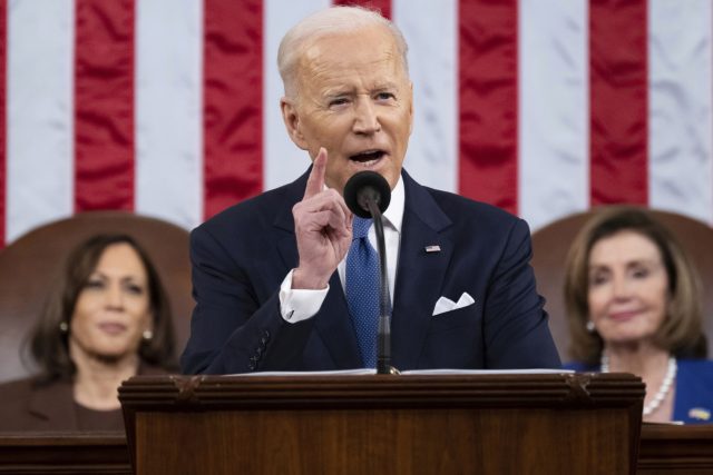 Prezident Joe Biden přednesl svůj první projev o stavu Unie | foto: Saul Loeb,  ČTK/AP
