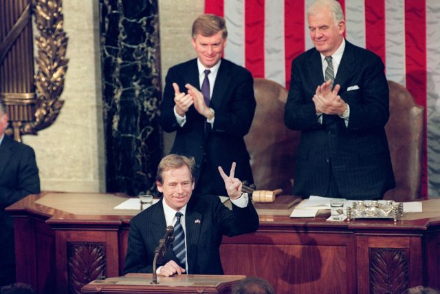 Václav Havel v americkém Kongresu 21. února 1990 | foto: Fotobanka Profimedia