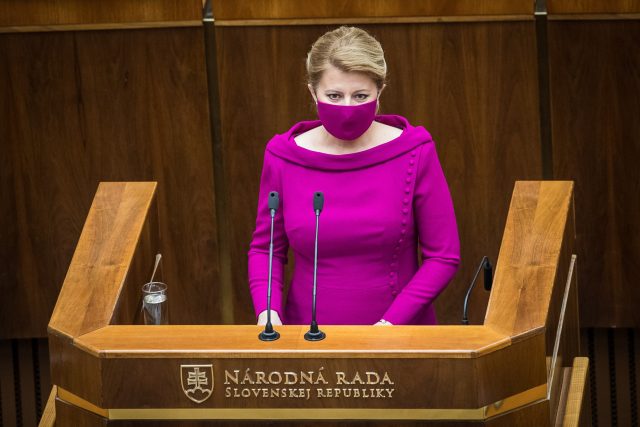 Slovenská prezidentka Zuzana Čaputová při projevu o stavu země | foto: Fotobanka Profimedia