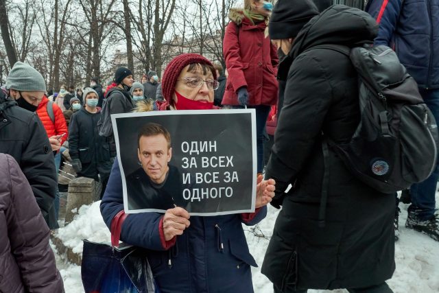 Protest za propuštění ruského opozičníka Alexeje Navalného | foto: Fotobanka Profimedia