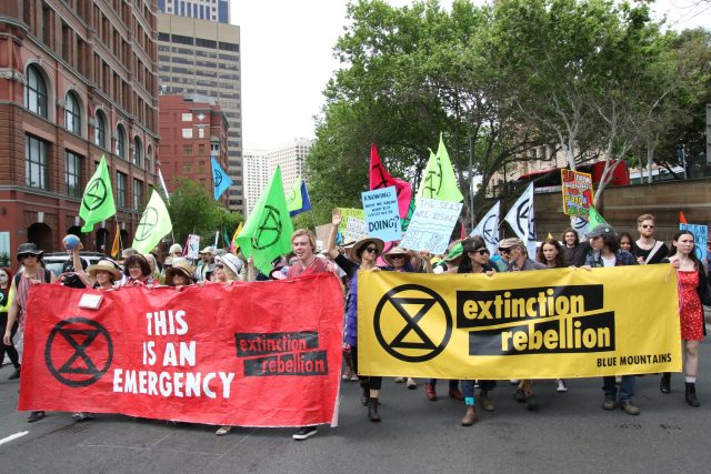 Hnutí Extinction Rebellion,  protest v australském Sydney | foto: Fotobanka Profimedia
