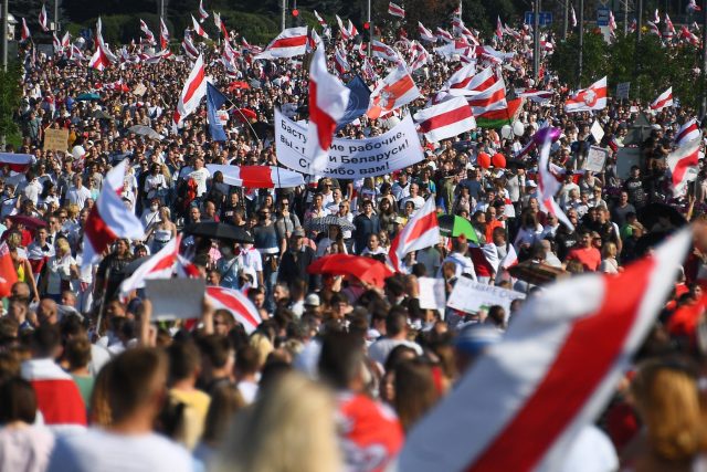 Protesty v Bělorusku pokračují už třetí týden | foto: Fotobanka Profimedia