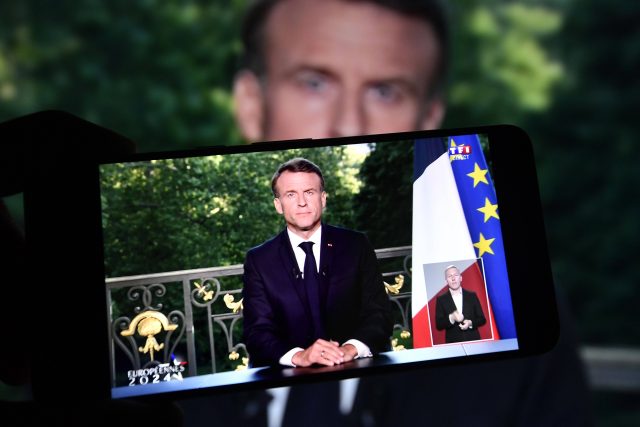 Francouzský prezident Emmanuel Macron oznámil,  že rozpouští Národní shromáždění a vyhlásil předčasné volby | foto: Fotobanka Profimedia