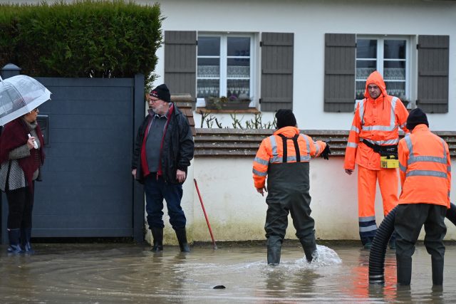 Povodně v severní Francii v únoru 2024. Vesnice Brimeux byla jednou z nejpostiženějších v prefektuře Pas de Calais | foto: Bernard Barron,  AFP / Profimedia