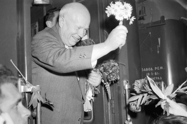 Nikita Segejevič Chruščov v Čierné nad Tisou v roce 1961 | foto: ČTK