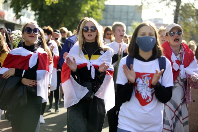 Protesty v běloruském Minsku | foto: ČTK/AP