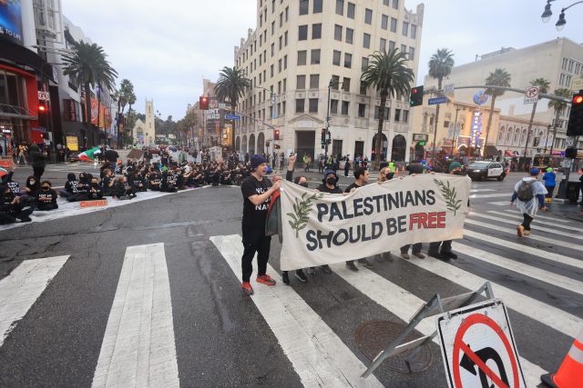 Propalestinské protesty  (Jewish activists rally to call for cease-fire in the Gaza Strip shuts down) | foto: Fotobanka Profimedia