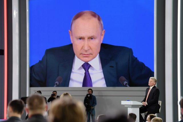 Ruský prezident Vladimir Putin na výroční tiskové konferenci v Moskvě | foto: Fotobanka Profimedia