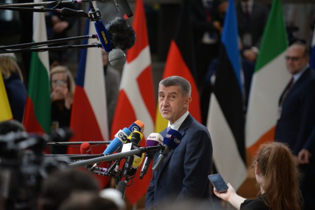 Premiér Andrej Babiš před jednáním summitu EU v Bruselu | foto: Petr Kupec,  ČTK