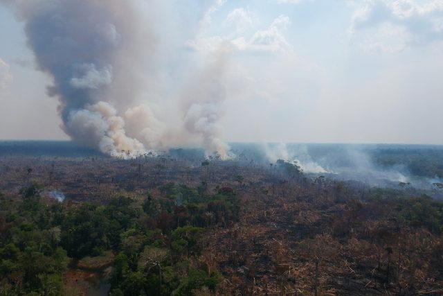 Odlesňování amazonského pralesa v Brazílii. Snímek je z 18. srpna 2021 | foto: Profimedia