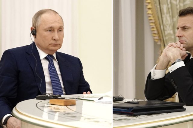Jednání Putina s Macronem | foto: EyePress News,  Reuters