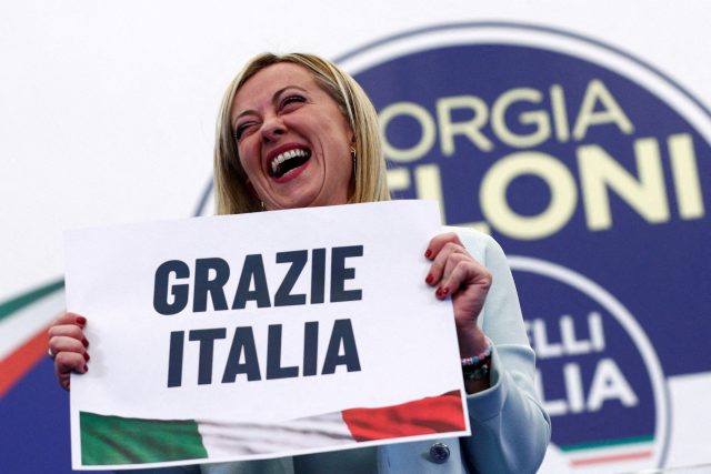 Vítězka italských voleb Giorgia Meloniová | foto: GUGLIELMO MANGIAPANE,  Reuters