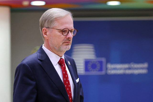 Petr Fiala  (ODS) na jednání Evropské rady | foto: Johanna Geron,  Reuters