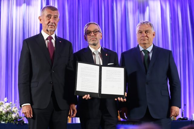 Andrej Babiš,  Herbert Kickl a Viktor Orbán | foto: Askin Kiyagan/Anadolu Agency,  Reuters